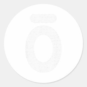 Large O Essential Oil White Words  Classic Round Sticker