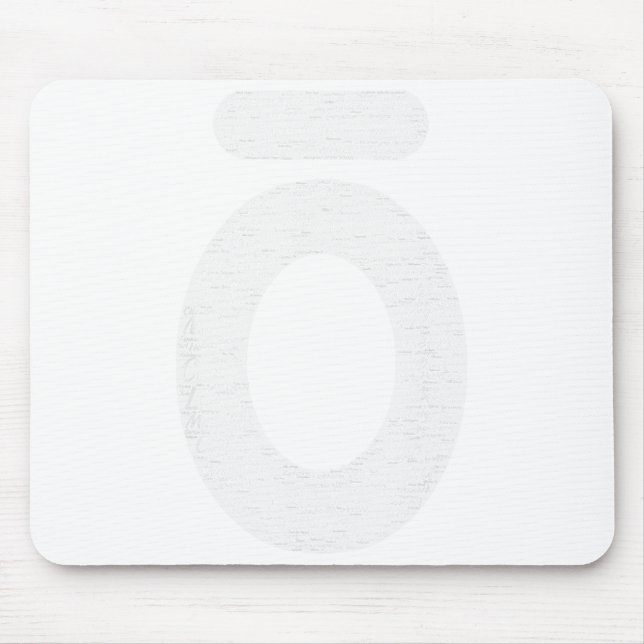 Large O Essential Oil White Words  Mouse Mat (Front)