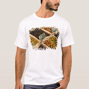 Large open boxes of black and green olives for T-Shirt