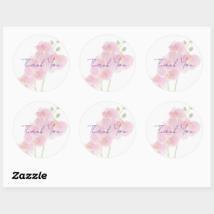 Large Orchid Thank You Stickers