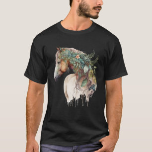 Large Organic Nature Colourful Boho Horse Boho Dec T-Shirt