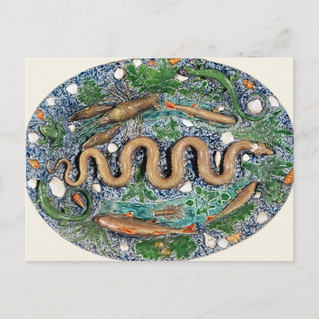 Large oval dish moulded in relief postcard (Front)