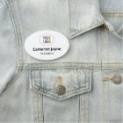 Large Oval Magnetic Name Tag or Pin Custom Logo