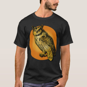 Large Owl with Orange Moon Tshirts, Mugs T-Shirt