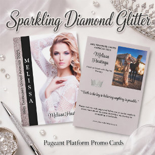 Large Pageant Autograph Card Tuxedo Glitz