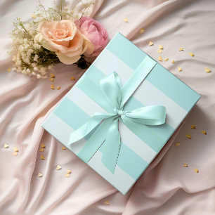 Large Pale Turquoise Horizontal Stripes Wrapping Paper