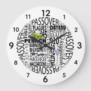 Large Passover Round Clock "Dayenu"