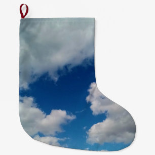 Large patches of cloud christmas stocking