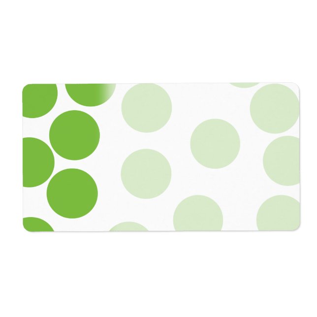 Large Pea Green Dots on White. (Front)