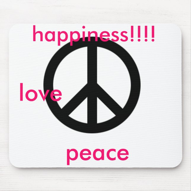 large_peace_symbol, love, peace, happiness!!!! mouse mat (Front)