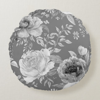 Large Peony Round Cushion