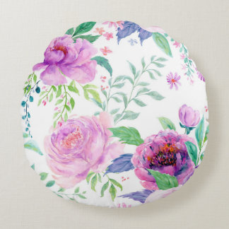 Large Peony Round Cushion