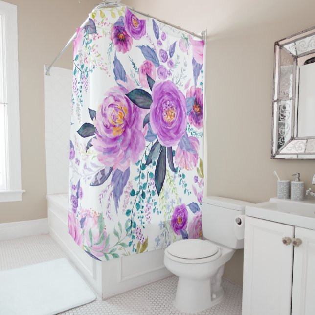 Large Peony  Shower Curtain (In Situ)