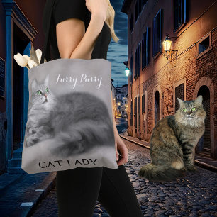 Large Personalised Crazy Cat Lady Tote Bag