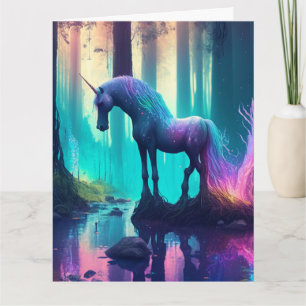 Large Personalised Girl's Unicorn Happy Birthday Card