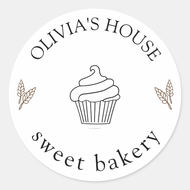 Large Personalised Homemade Logo Custom Classic Round Sticker (Front)