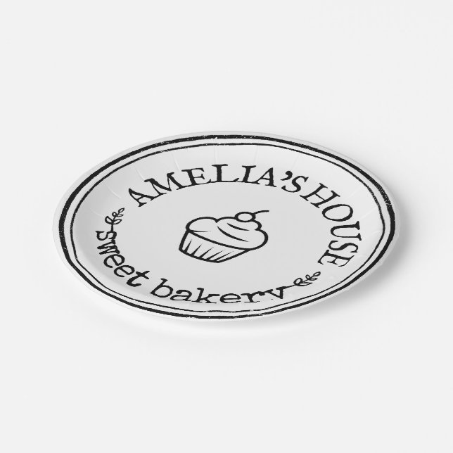 Large Personalised Homemade Logo Custom Paper Plate (Angled)