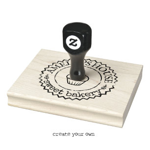 Large Personalised Homemade Logo Custom Zigzag Rubber Stamp
