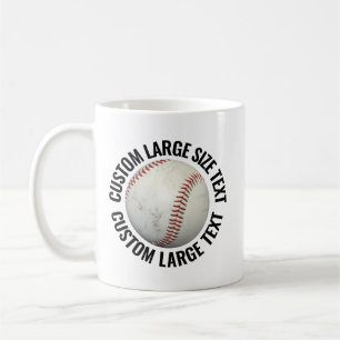 Large Personalised Text Baseball Image Custom Coffee Mug