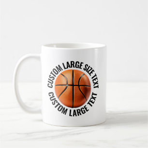 Large Personalised Text Basketball 11 oz. Custom Coffee Mug