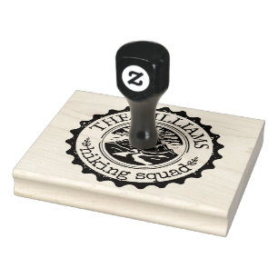 Large Personalised Text Nature Hiking Rubber Stamp