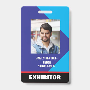 LARGE PHOTO I.D. EXHIBITOR CREDENTIALS BADGE ID BADGE