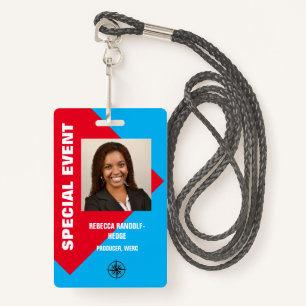 LARGE PHOTO I.D. SPECIAL EVENT PASS ID BADGE