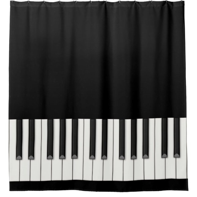 Large Piano Keyboard Customisable Shower Curtain (Front)