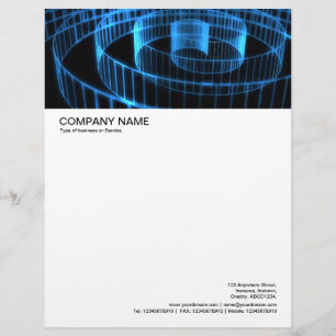 Large Picture Header - Blue Spiral Custom Letterhead