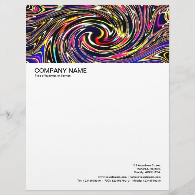 Large Picture Header - Colour Swirl Personalized Letterhead (Front)