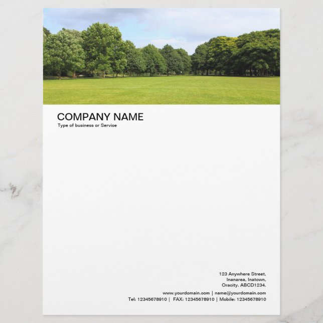Large Picture Header - In the Park 02 Letterhead Template (Front)