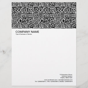 Large Picture Header - Kuba Pattern Custom Letterhead