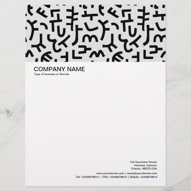 Large Picture Header - Kuba Pattern Shapes Custom Letterhead (Front)