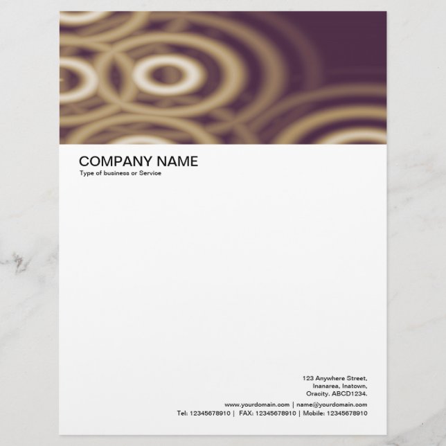 Large Picture Header - Sepia Rings Custom Letterhead (Front)