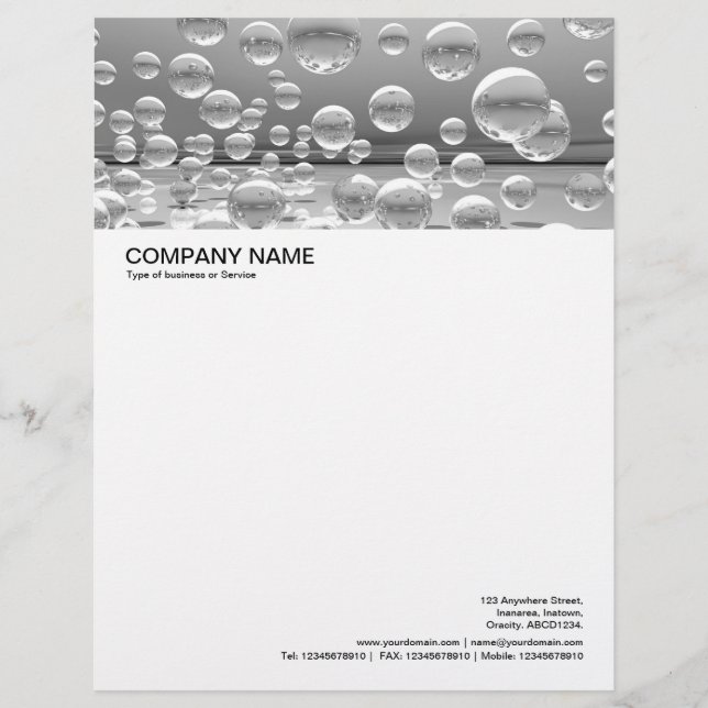 Large Picture Header - Silver Bubbles Letterhead Design (Front)