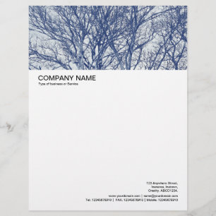 Large Picture Header - Trees in Winter - Cyanotype Customised Letterhead