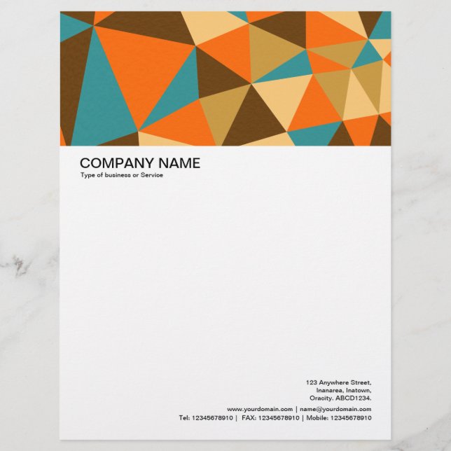Large Picture Header - Triangles Abstract 01 Custom Letterhead (Front)