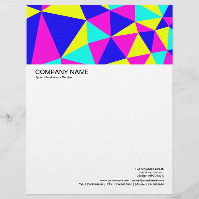 Large Picture Header - Triangles Abstract 03 Letterhead Template (Front)