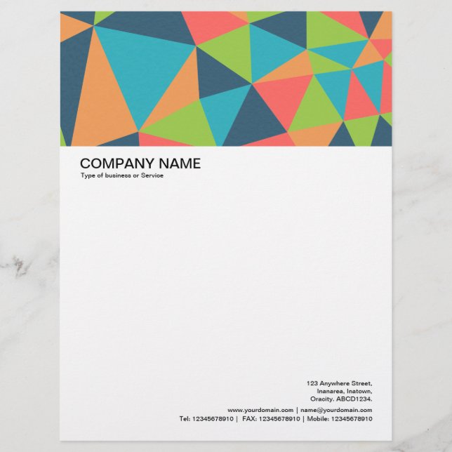 Large Picture Header - Triangles Abstract 04 Personalized Letterhead (Front)