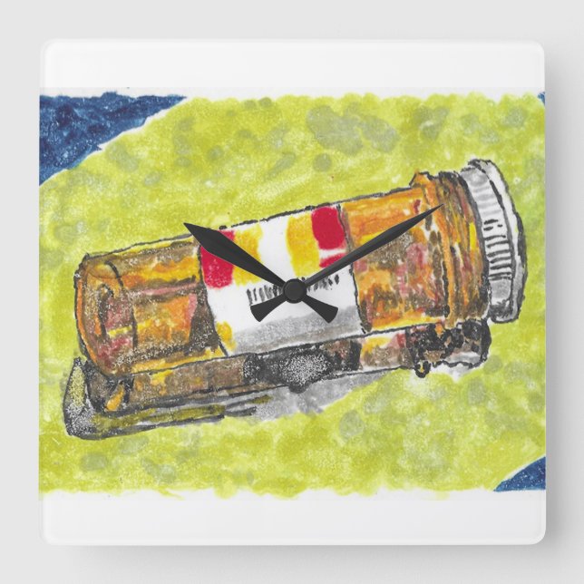 Large Pill Bottle Watercolor Wall Clock (Front)