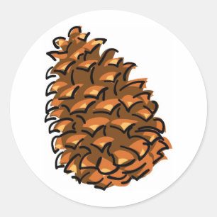 Large Pinecone Classic Round Sticker