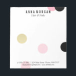 Large Pink & Black Confetti Custom Name Notepad<br><div class="desc">Chic personalised notepad with large confetti in pink,  black,  and gold. Customise with your name,  title,  and contact information.</div>