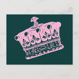 Large Pink Crown or Tiara Postcard