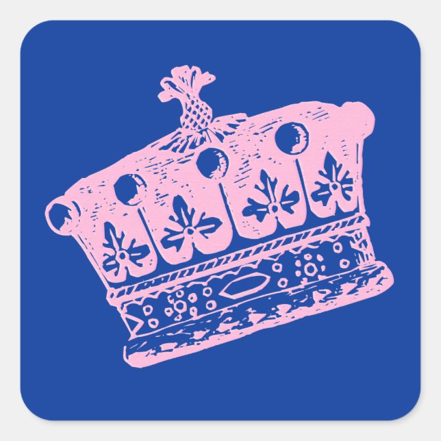 Large Pink Crown or Tiara  Stickers (Front)
