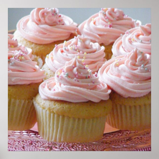 Large pink cupcakes poster (Front)