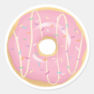 Large pink donut sticker