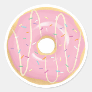 Large pink donut sticker