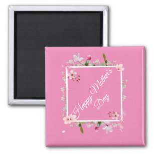 Large Pink floral Happy Mother's Day  Magnet