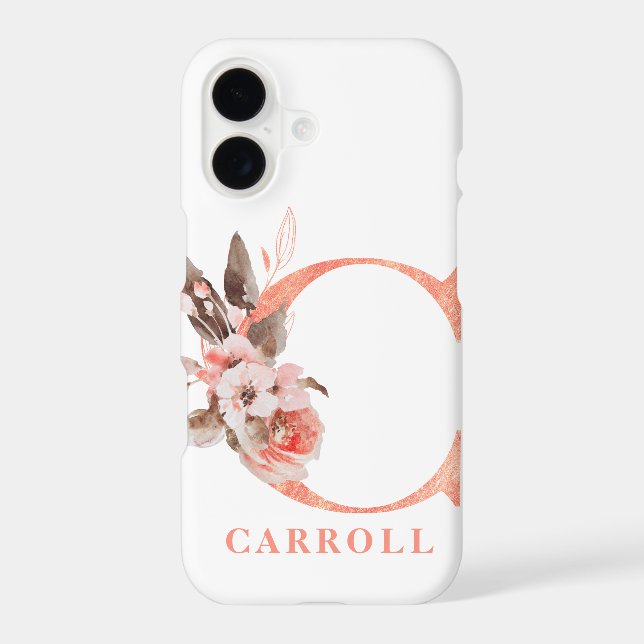 Large Pink Floral Monogram C Name Personalisation (Back)