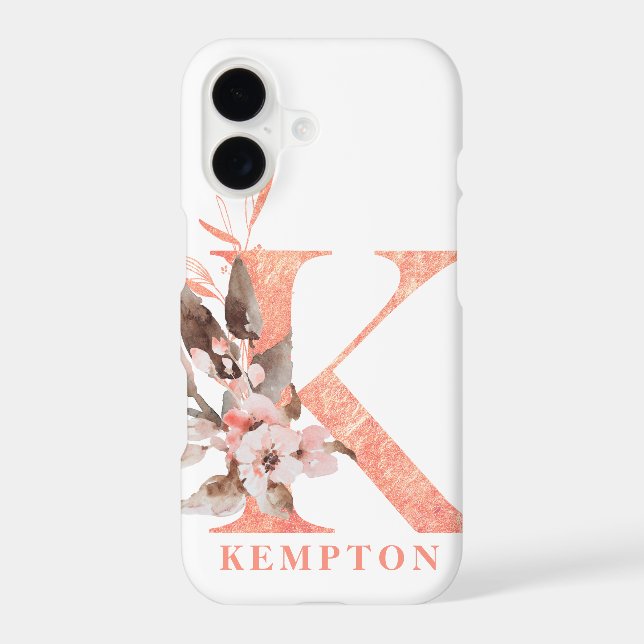 Large Pink Floral Monogram N Name Personalisation (Back)